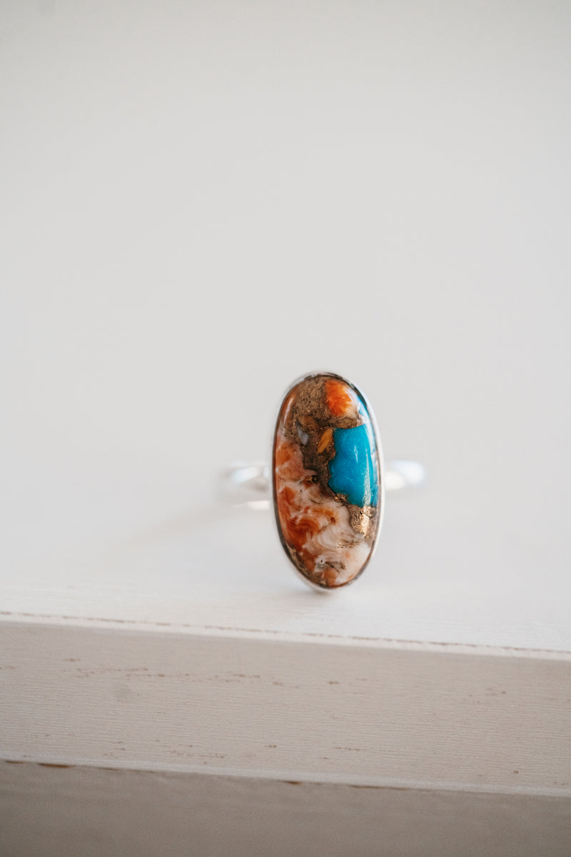 Sunny Ring | Spiny Oyster Turquoise - FINAL SALE