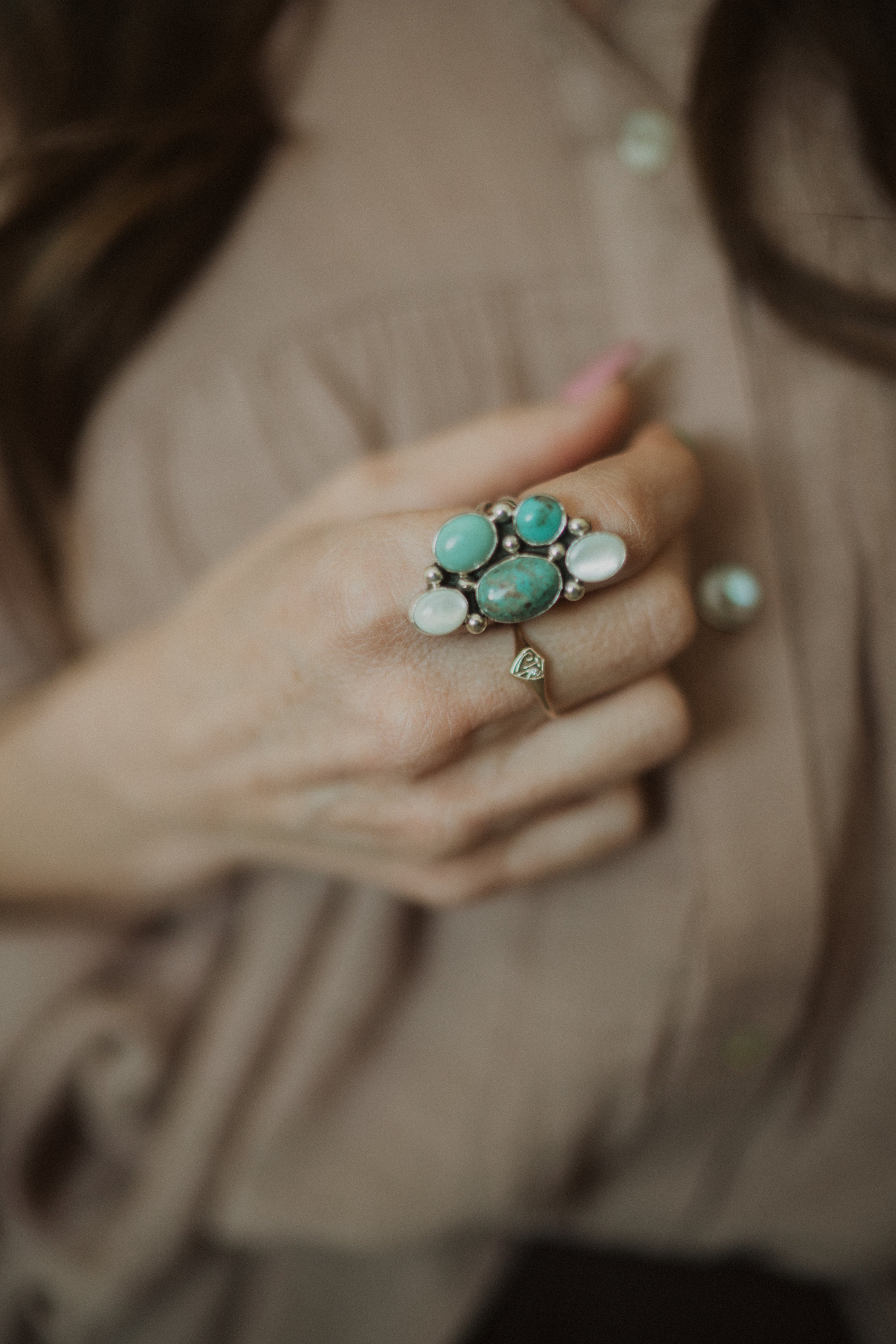 Turquoise Sterling Silver War Bonnet Ring factory