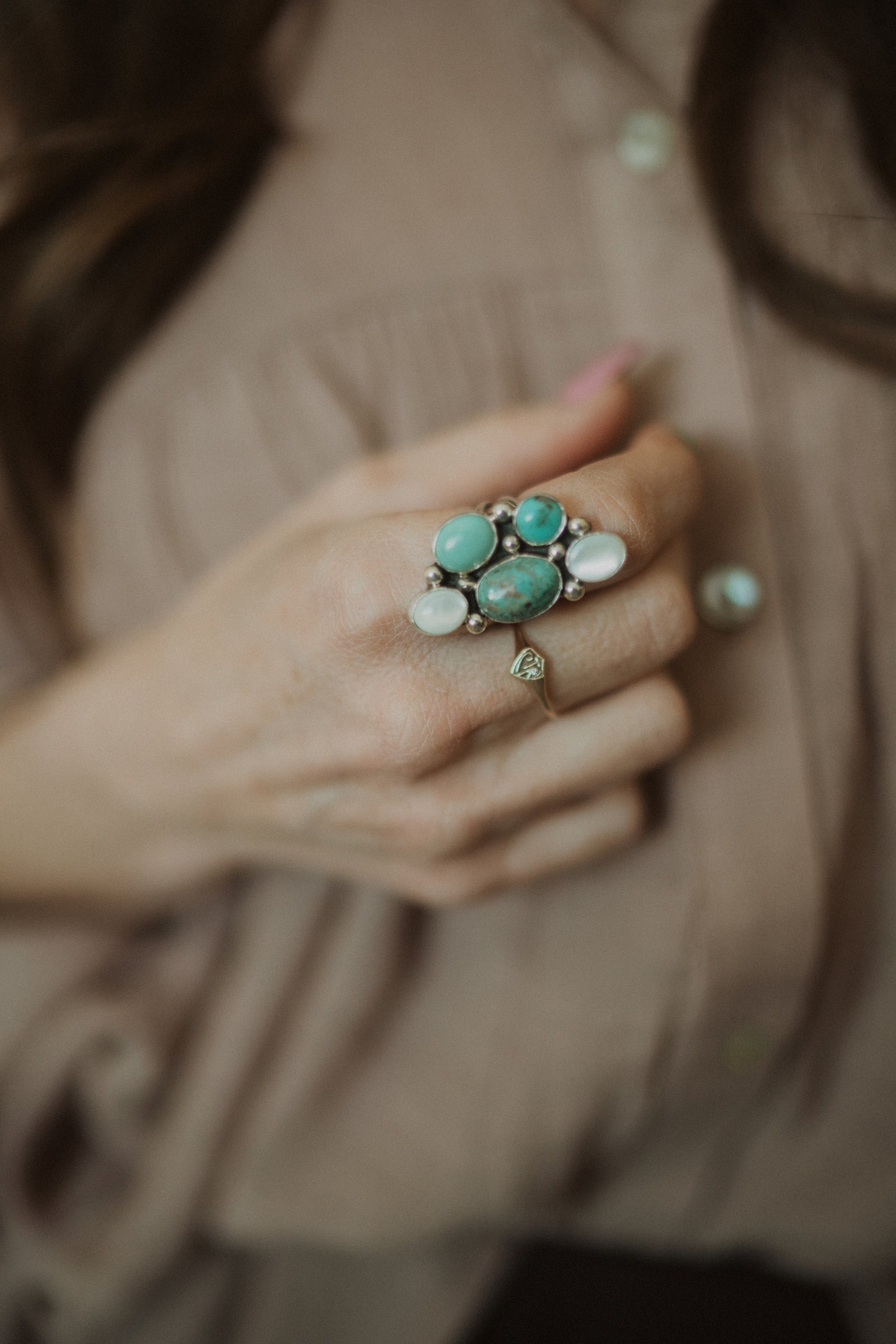 Ellen Ring | Turquoise + Pearl - FINAL SALE