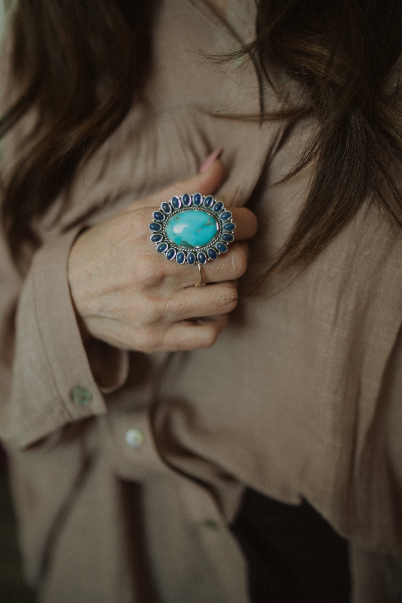 Rayma Ring | Turquoise + Blue Lapis