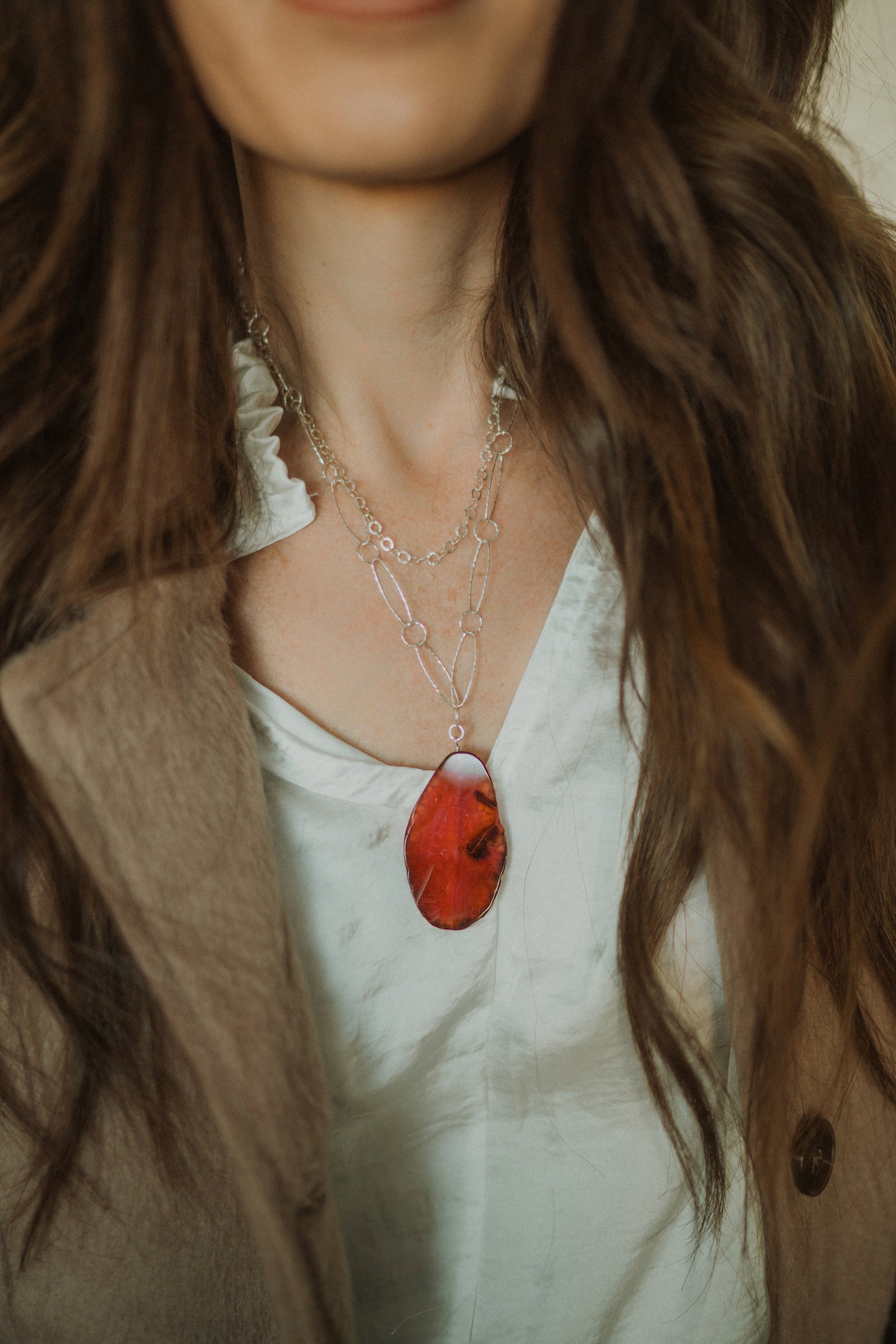 Kyree Necklace | Red Agate - FINAL SALE