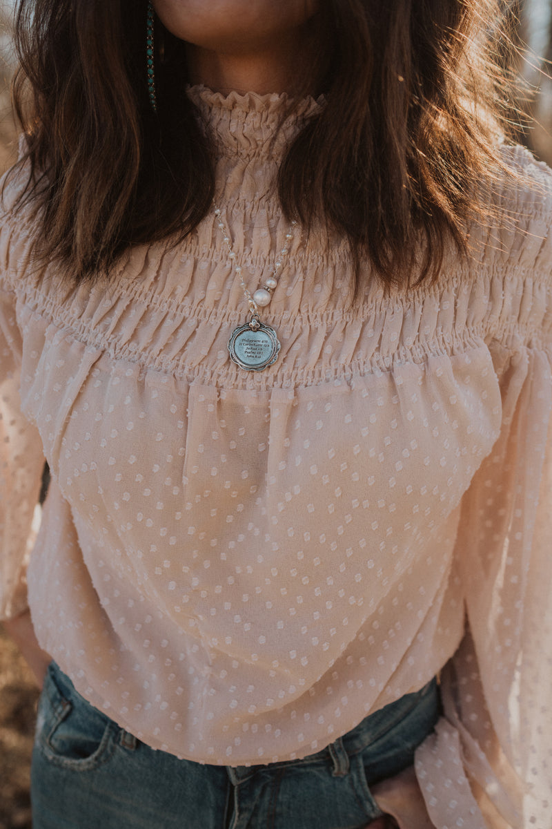 La Felicidad Necklace | Silver Scripture - FINAL SALE