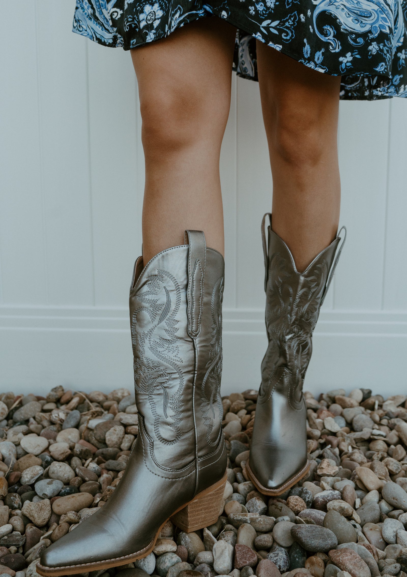 Shining Silver Boots