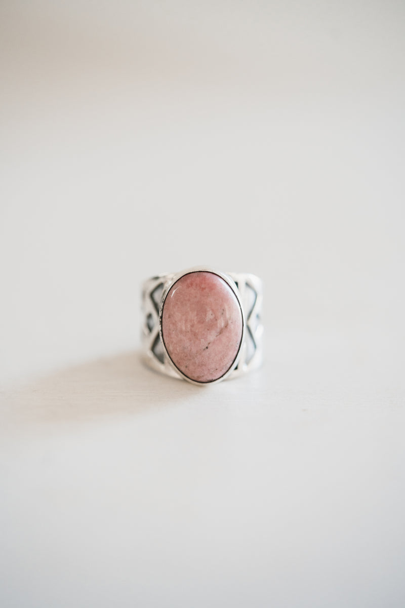 Joan Ring | Oval | Pink Rhodonite - FINAL SALE