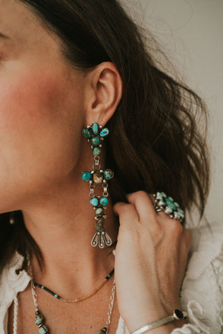 Jaqueline Earrings | Turquoise Chandelier