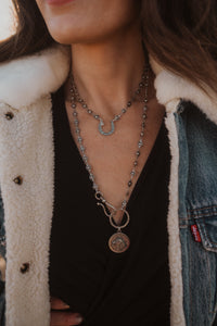 Horse Necklace | Silver Horseshoe Detail