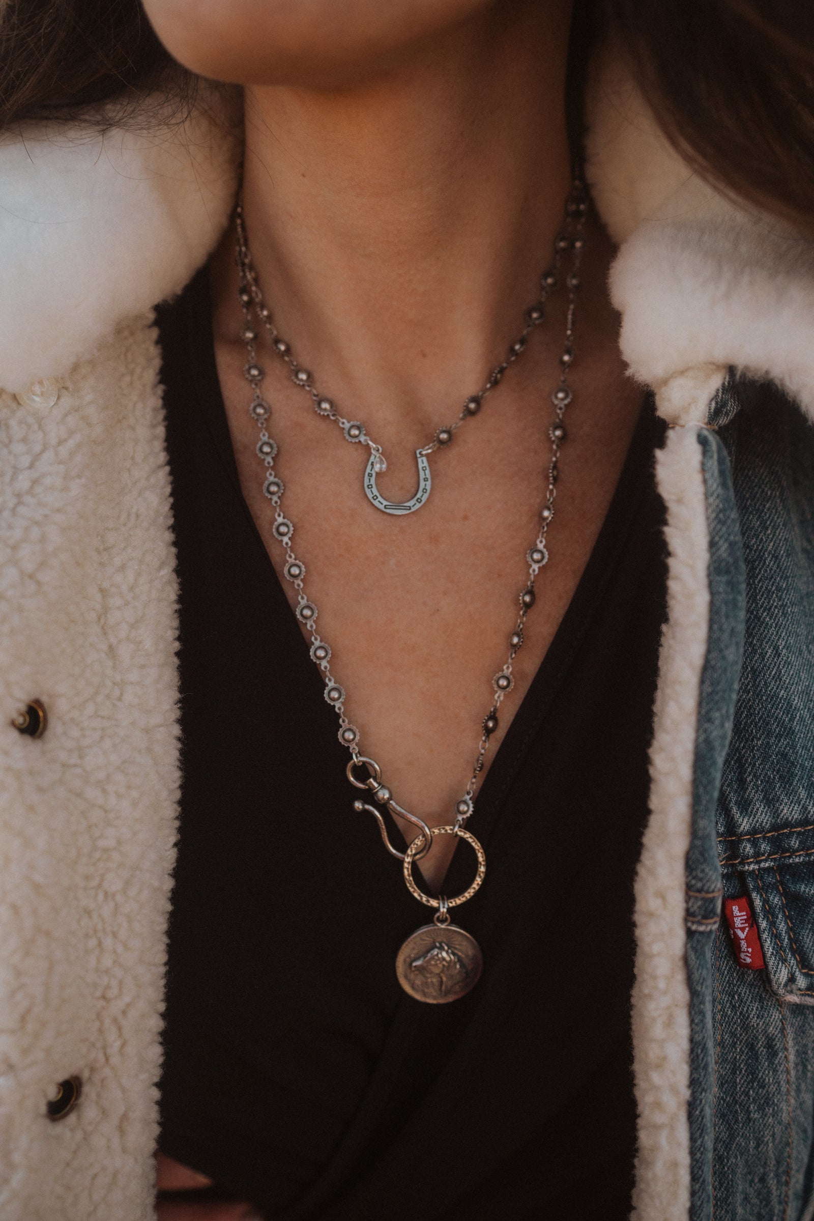Horse Necklace | Silver Horseshoe Detail
