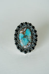 Emily Ring | Spiny Turquoise + Black Onyx - FINAL SALE