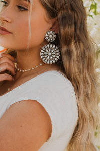 White Buffalo Turquoise Zuni Drop Earrings