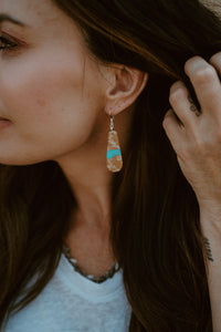 Evangeline Earrings | #1 | Turquoise + Brown